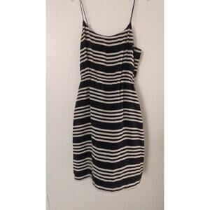 J Crew Size 8 Blue & Cream Striped Strappy Dress, Size 8, Quiet Luxury, Nautical